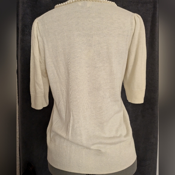 Kate Spade New York Women's Ivory Pearl Pave Sweater Sz M - Picture 2 of 7